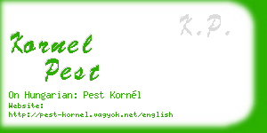 kornel pest business card
